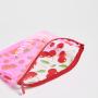 Cherry print see through makeup bag fashion girls clear cosmetic bag zipper
