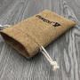 Custom Logo Printed Burlap Hessian Coffee Christmas Gift Drawstring Jute Gunny Pouch Brown Cotton String Jute Bag