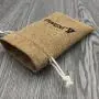 Custom Logo Printed Burlap Hessian Coffee Christmas Gift Drawstring Jute Gunny Pouch Brown Cotton String Jute Bag