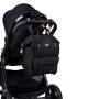 Diaper bag outdoor stroller hook black polyester baby changing backpack