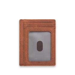 Sunny Leathers RFID Blocking Genuine Leather Credit Card Holder Front Pocket Wallet With ID Card Window