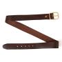 Italian Full Grain Cowhide Men Genuine Leather Belt with Brass Single Buckle