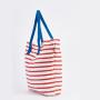 Low Min. Quantity Custom Twin Handle To Canvas Striped Beach Tote Bag