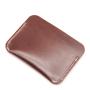 Personalized front pocket RFID vegetable tanned leather card holder with logo