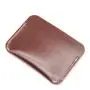 Personalized front pocket RFID vegetable tanned leather card holder with logo