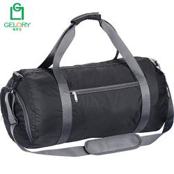 Gelory 2024 Customized Logo Lightweight Barrel Style Polyester Exercise Gym Duffle Bag With Shoe Compartments