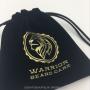 Promotional Black Velvet Bag With Gold Printing Logo