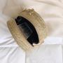 china factory wholesale woven round woman's shoulder bag bohemian summer straw beach handbag travel for ladies