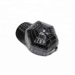 Gorras Para Hombre Custom Logo Fashion Real Crocodile Hornback Skin Leather Men Leather Baseball Caps And Hats Manufacturer
