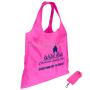 Customized eco friendly T-shirt style reusable shopping bags foldable with snap carabiner clip
