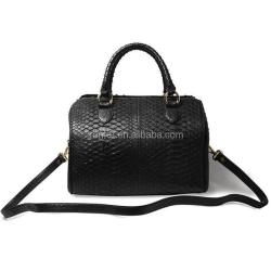 OEM ODM Jranter Luxury Customized Genuine Real Snake Skin  Leather Pillow Travel Gym Duffle Bags Handbags
