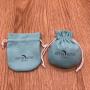 Thick Soft Turquoise Blue Microfiber Suede Jewelry Bag With Divider