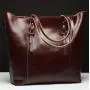 Custom Handmade Fashion Classic Real Split Cow Leather Gentle Women Lady Never Full Travel Shoulder Tote Bag Handbag With Zipper