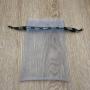 Silver Drawstring Organza Gift Pouch Custom Organza Packaging Bag With Printed Ribbon