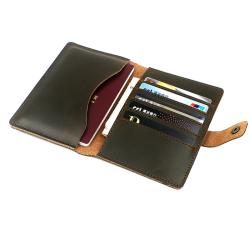 High quality soft crazy horse genuine leather passport holder card holder passport holder