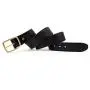 Italian Full Grain Cowhide Men Genuine Leather Belt with Brass Single Buckle