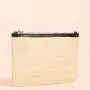 Fashion eco friendly straw fabric tassel zipper pouch makeup bags for women