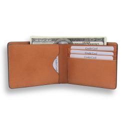 Custom handmade RFID men's vegetable tanned leather wallet