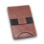 Italian cowhide genuine leather customized logo card holder card case with money clip elastic band