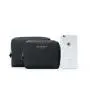 Eco saffiano PU leather cosmetic bag small make up bags with logo stamping
