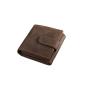 New Retro Crazy-horse Genuine Leather Handmade Mens Clip Wallet Factory in China