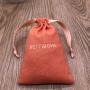 High End Custom Cotton Linen Comb Pouch Bag Pink Yellow Orange Off-White Cotton Linen Drawstring Bag