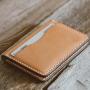Bifold type high grade vegetable tanned leather card holder wallet for gift