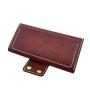 Gift idea high end vegetable tanned leather women wallet long purse with shoulder strap