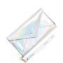 Holographic fashion flap women slim zip envelope wallet