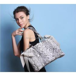 Luxury fashion women handbags snake skin leather ladies handbag manufacturers shoulder bag tote bag