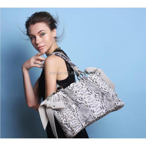 Luxury fashion women handbags snake skin leather ladies handbag manufacturers shoulder bag tote bag