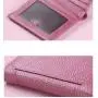 Minimalist Women Cowhide Leather Bi-fold Wallet