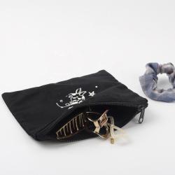 Recyclable Custom Logo Cotton Canvas Zipper Portable Lipstick Cosmetic Bags  Canvas Makeup Cosmetic Pouch