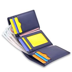Men's Trifold Slim Wallets PU wallet RFID Slim ID Card Wallets