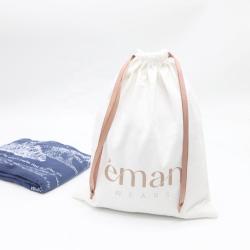 Customized Twill Cotton Fabric Drawstring Dust Bag For Handbag Luxury White Cotton Flap Dust Packaging Bag For Clothes