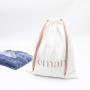 Customized Twill Cotton Fabric Drawstring Dust Bag For Handbag Luxury White Cotton Flap Dust Packaging Bag For Clothes