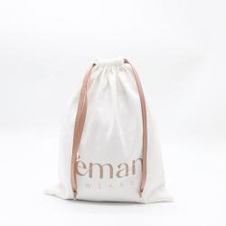 Customized Twill Cotton Fabric Drawstring Dust Bag For Handbag Luxury White Cotton Flap Dust Packaging Bag For Clothes