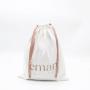 Customized Twill Cotton Fabric Drawstring Dust Bag For Handbag Luxury White Cotton Flap Dust Packaging Bag For Clothes