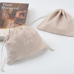 Custom Logo Printed Suede Jewelry Pouch Luxury Velvet Drawstring Gift Packaging Bags Bracelet Jewelry Bag