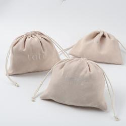 Custom Logo Printed Suede Jewelry Pouch Luxury Velvet Drawstring Gift Packaging Bags Bracelet Jewelry Bag