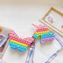 Cartoon Silicone Pinch Music Cute wallet Fashion Decompression Press customized Kawaii purse Children'S Messenger Bag