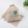 Biodegradable Custom Logo Printed Natural Jute Dust Pouch Eco-Friendly Burlap Jute Cosmetic Gift Packaging Drawstring Bag