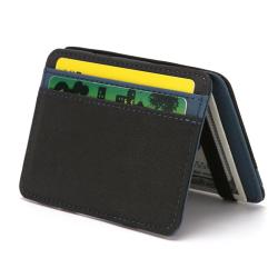 CUIKCA Korean Version Unisex Magic Wallet Money Clip Purse Slim Elastic Wallet Men PU Leather Wallet ID Credit Card Cases