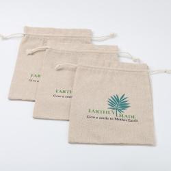 Biodegradable Custom Logo Printed Natural Jute Dust Pouch Eco-Friendly Burlap Jute Cosmetic Gift Packaging Drawstring Bag