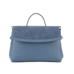 Trendy Design Blue Pu Leather Shoulder Bags For Women Velour Leather Cover Handbags  For Ladies