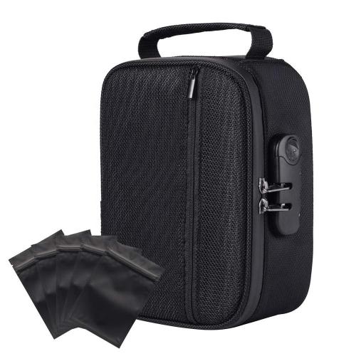 carbon lined factory price smell proof odor proof container stash smell proof bag case with combination lock